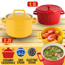 idrop [ 1.1L / 3.2L ] Ceramic Casserole Cooking Pot Bowl