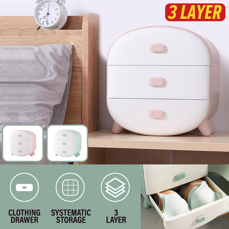 idrop 3 Layer Clothing Storage Drawer for Socks Underwear & Bra