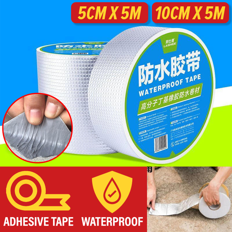 idrop [ 5CM / 10CM X 5 Meter ] High-Performance Strong Adhesive Waterproof Rubber Tape