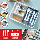idrop [ 2 LAYER ] Drawer Storage Box Organizer with Multi Compartment / Kotak Penyimpanan Perkakas Dapur / 塑料2层匙叉筷篮 [ 24*31*6.5CM ]