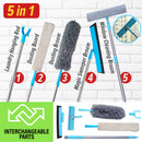 idrop [ 5 IN 1 ] Multifunction Interchanging Multiuse Household Cleaning Kit Set [ Broom / Sweeper / Duster Broom / Duster Board / Hanger Rod ]