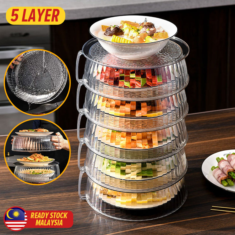 idrop [ 5 LAYER ] Vegetable Cover Food Storage Box Insulation Dust Cover / Tudung Saji Penyimpanan Makanan 5 lapisan / 5层保温盖PET菜罩