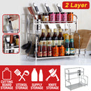 idrop [ 2 LAYER ] Stainless Steel Kitchen Supply Rack + Utensil & Cutting Board Storage