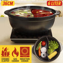 idrop [ 6 Liter ] 36CM 2 in 1 Ceramic Mandarin Duck Claypot / Mangkuk Seramik Dua Dalam Satu / 6L鸳鸯锅(不带盖)36CM(砂煲)(金刚煲V6)