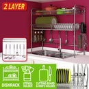 idrop 2 LAYER Kitchen Stainless Steel Sink Shelf Dish Rack Utensils Knife & Cutting Board Storage [ SUS304 ]