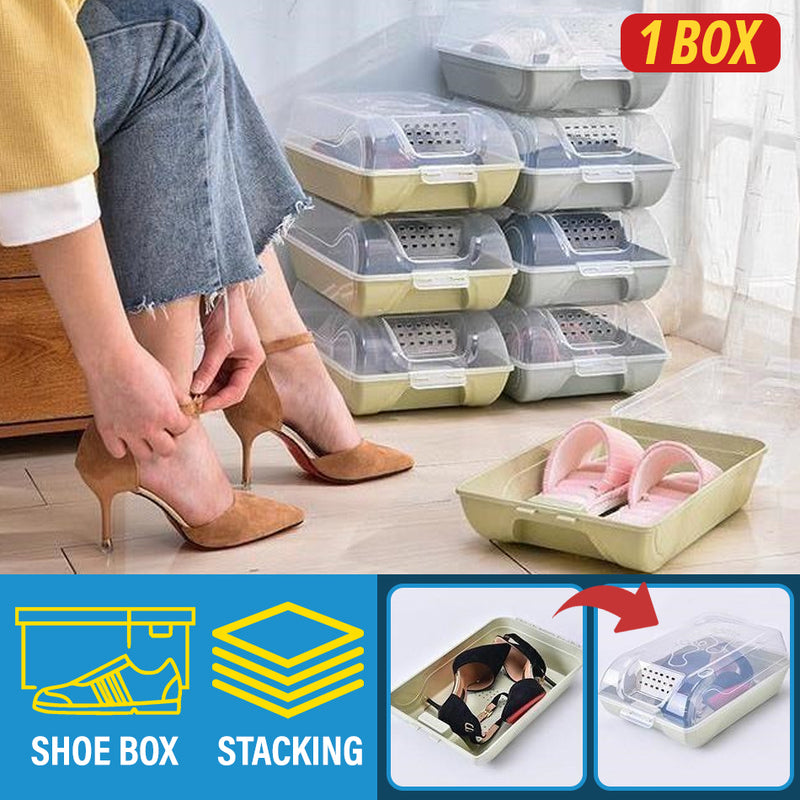 idrop Home Storage Stackable Dustproof Transparent Shoe Box [ 1 Box ]