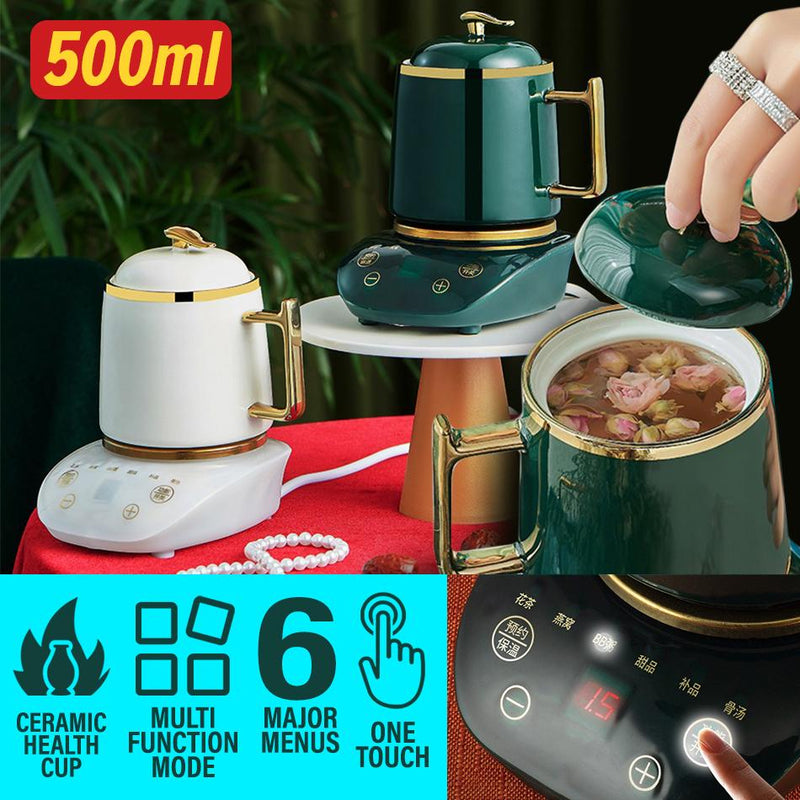 idrop [ 500ml ] Multifunctional Retro Ceramic Health Pot Warmer Cooker / Cawan Masak Minum Seramik / 触摸0.5L养生杯 (360W)