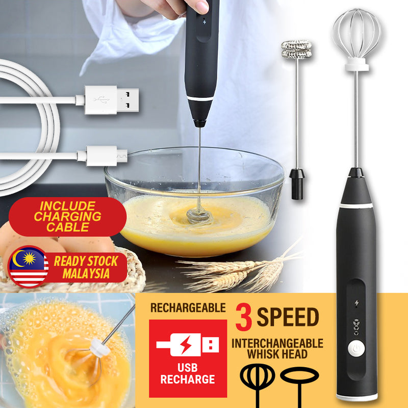 idrop 2 IN 1 Kitchen USB Rechargeable Milk Electric Spinning Whisk Frother