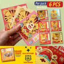 idrop [ 6PCS ] Chinese New Year Square Ang Pao Tiger Theme Red Envelope / Sampul Sarung Duit Tahun Baru Cina Tema Harimau / 红包^小(虎) 3-13
