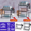 idrop [ 2 LAYER / 3 LAYER ] Kitchen Household Multifunction Utensil & Tableware Dishrack Storage Shelf Rack / Rak Pinggan Mangkuk bertingkat / 2层/3层 厨房家用多功能餐具餐具碗碟架储物架置物架