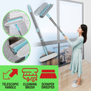idrop 2 IN 1 Window Glass Wiper Telescopic Extendable Sweeper Cleaner