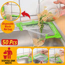 idrop [ 50pcs ] Disposable Kitchen Sink Waste Basket Net with Triangular Sink Mount