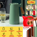 idrop [ 1L ] Thermos Insulation Pot with Glass Liner Jug Flask / Kelalang Jag Termos Minuman / 1L欧式塑料保温壶(玻璃内胆)