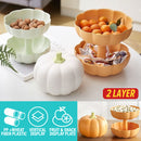 idrop [ 2 LAYER ] Pumpkin Shape Dried Fruit Snack & Candy Storage Bowl Tray Snack Plate / Bekas Simpan Makanan & Gula-Gula / 塑料南瓜双层果盘