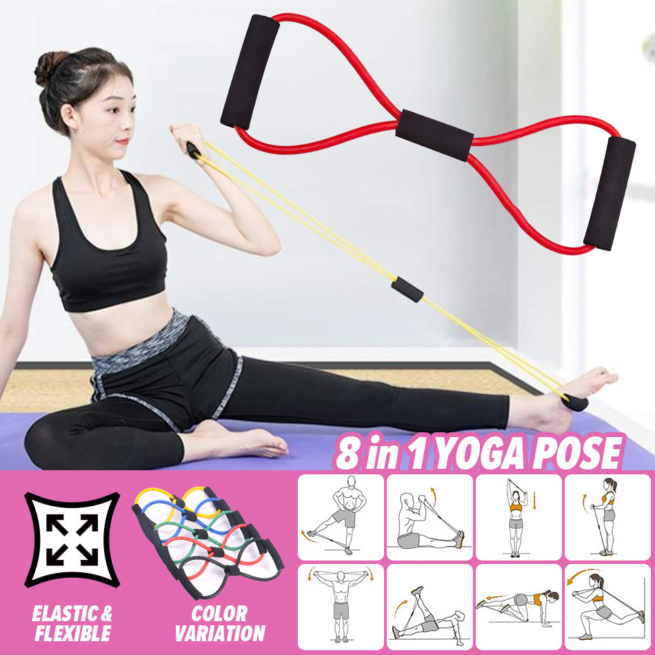 Yoga Stretchband voor yoga, stretch, stretchband met 8 lussen Yoga Stretchband voor yoga, stretch, stretchband met 8 lussen