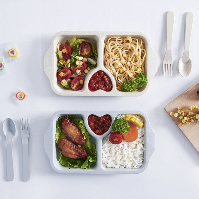 idrop Wheat Straw Children Eating Tray Plate