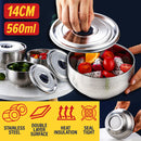idrop [ 560ml ] 14CM Stainless Steel Heat Insulation Seal Lid Food Bowl / Mangkuk Makanan Penutup Penebat Panas Tahan Karat / 304全钢密封不锈钢钻石碗双层隔热碗带密封盖)