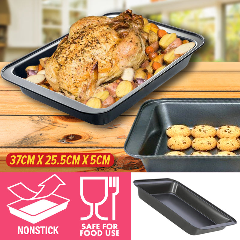 idrop ROASTER PAN Premium Non Stick Coating Easy Cleaning Pan [ 37CM X 25.5CM X 5CM ]