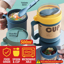 idrop 500ml Breakfast Cup for Eating & Drinking + Foldable Spoon