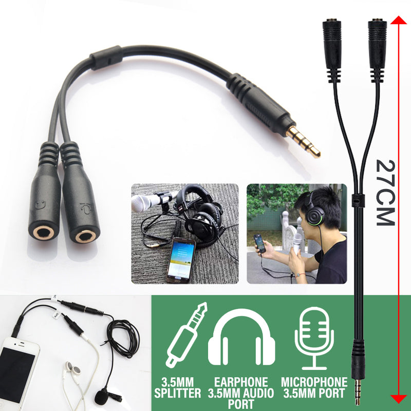 idrop 2 IN 1 3.5mm Microphone & Earphone Splitter Adapter Cable