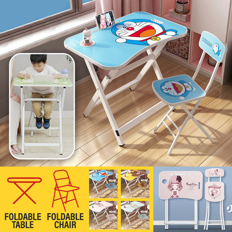 idrop Children Foldable Study Table Desk & Chair Set