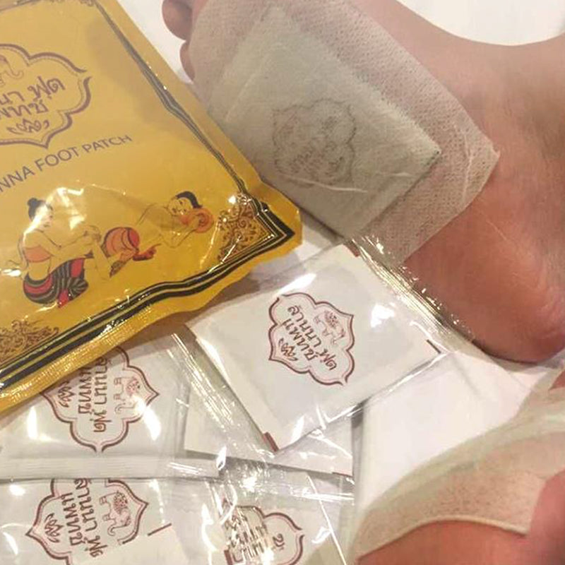 idrop COMBO Lanna Foot Patch for foot therapy treatment (10 patches per pack) | Buy 1 Pack  + Free Organic Charcoal Tooth Scrub