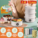 idrop [ 3 LAYER ] 2.4L Portable Lunchbox with SUS304 Stainless Steel Inner / Bekas Bekal Makanan 3 Lapis Mudah Alih / 手提三层不锈钢304饭盒2.4L