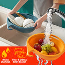 idrop Kitchen Drain Wash Basket for Fruits Vegetables & Plate Dishes / Bakul Basuh Buah Sayur dan Pinggan Mangkuk / 可悬挂塑料沥水蓝