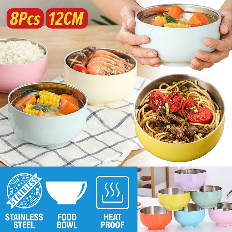 idrop [ 8PCS ] 12CM Stainless Steel Food Eating Bowl
