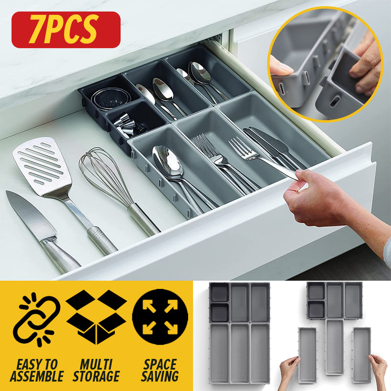 idrop [ 7PCS ] Storage Drawer Organiser Set Tray / Rak Penyimpanan Barang / 7件套收纳盒