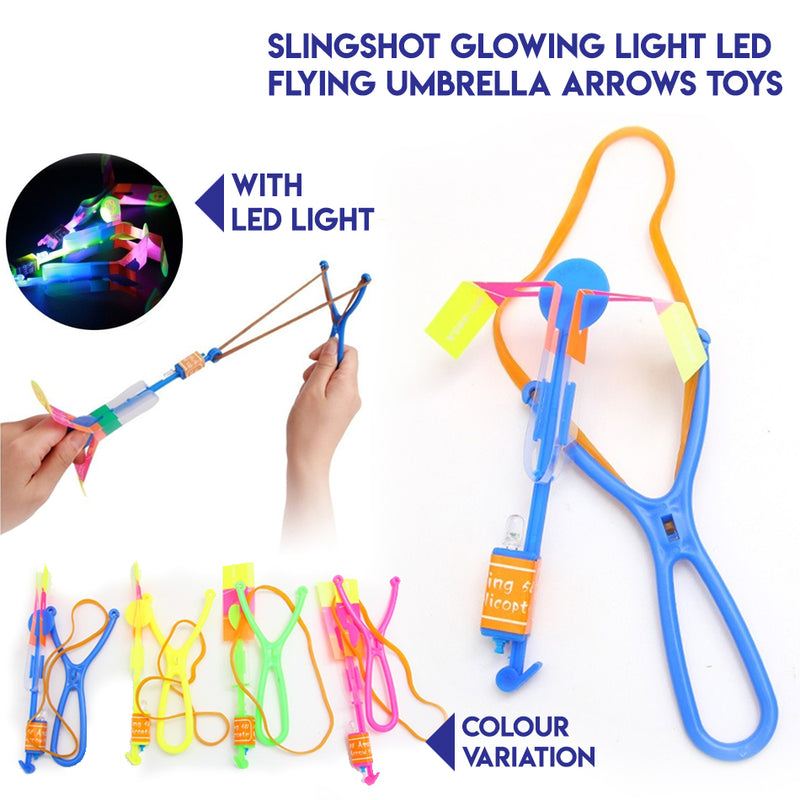 idrop Slingshot Glowing Light LED Flying Umbrella Arrows Toys