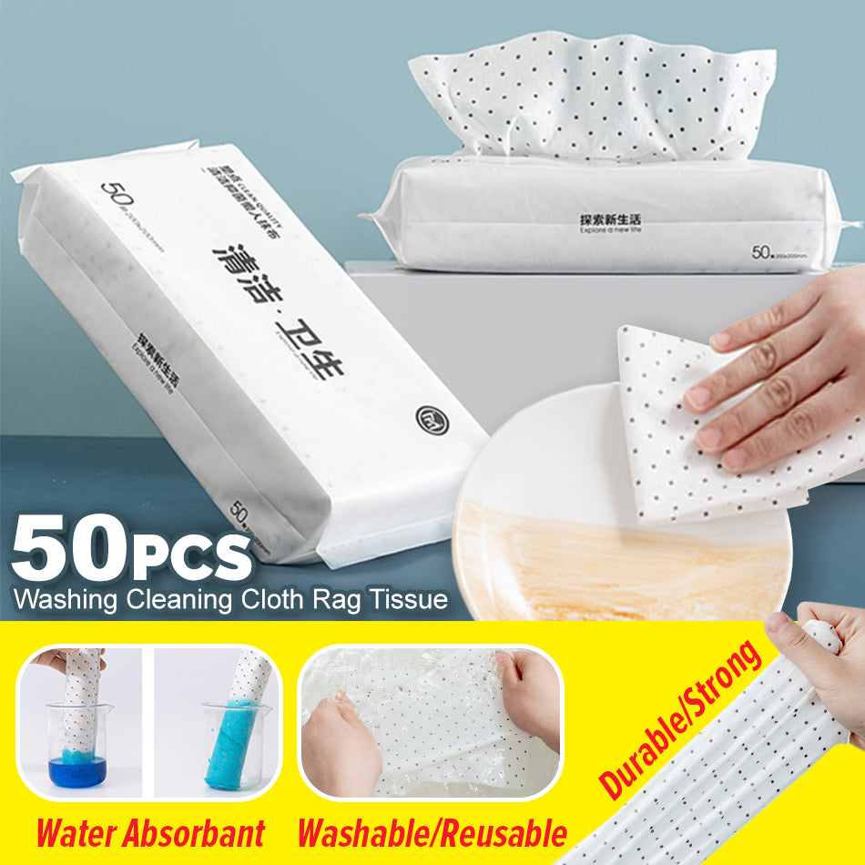 Kitchen Rag 50pcs idrop 50PCS Kitchen Household Disposable Washing Cleaning Cloth Rag Ti