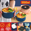 idrop [ 1000ml ] SUS304 Stainless Steel Instant Noodle & Food Eating Bowl with Lid Cover
