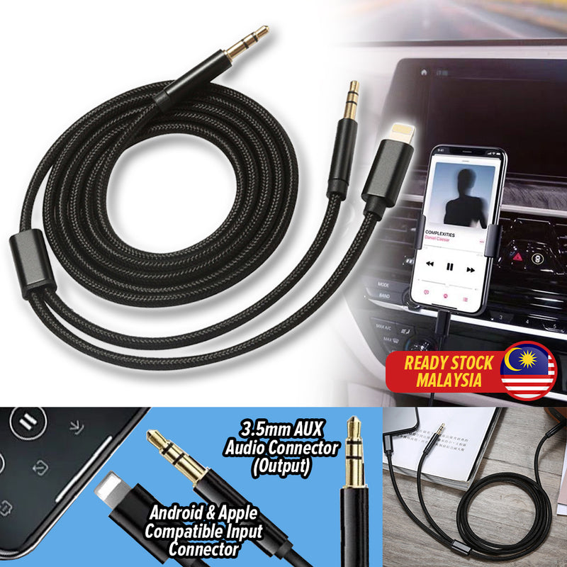 idrop 2 IN 1 AUX 3.5mm Audio Cable Compatible with Apple & Android Devices
