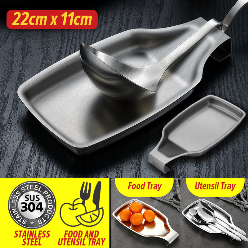 idrop SUS304 Stainless Steel Utensil Tray Plate / Dulang Perkakas Keluli Tahan Karat / 不锈钢台面搁盘本色(304)