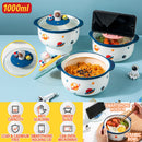 idrop [ 1000ml ] 15CM Ceramic Noodle Bowl with Glass Lid Cover / Mangkuk Mee Seramik 15CM dengan Penutup Kaca / 1000ML太空手机支架陶瓷 面碗(15CM)