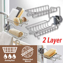 idrop 2 Layer Bathroom Kitchen Faucet Draining Storage Rack Shelf