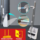 idrop Household Cleaning Sweeping Space Saving Folding Broom & Dustpan Set