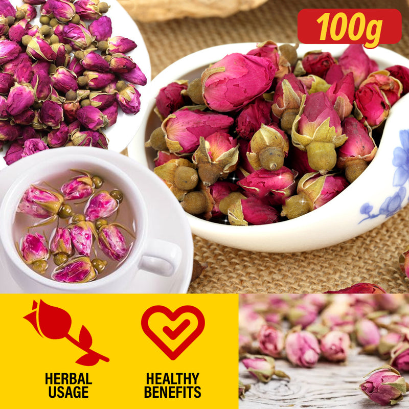 idrop 100g Dried Rose Flower Herb Buds |（100克) 法国玫瑰花