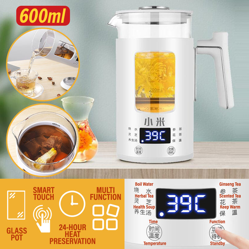 idrop [ 600ml ] Multifunction Smart Electric Drinking Health Glass Pot / Cerek Gelas Elektrik / 養生壺玻璃多功能電燉杯家用
