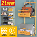 idrop [ 2 LAYER ] Wall Mounted Storage Organizing Rack Shelf