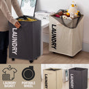 idrop Household Dirty Laundry Clothes Storage Basket with Wheels