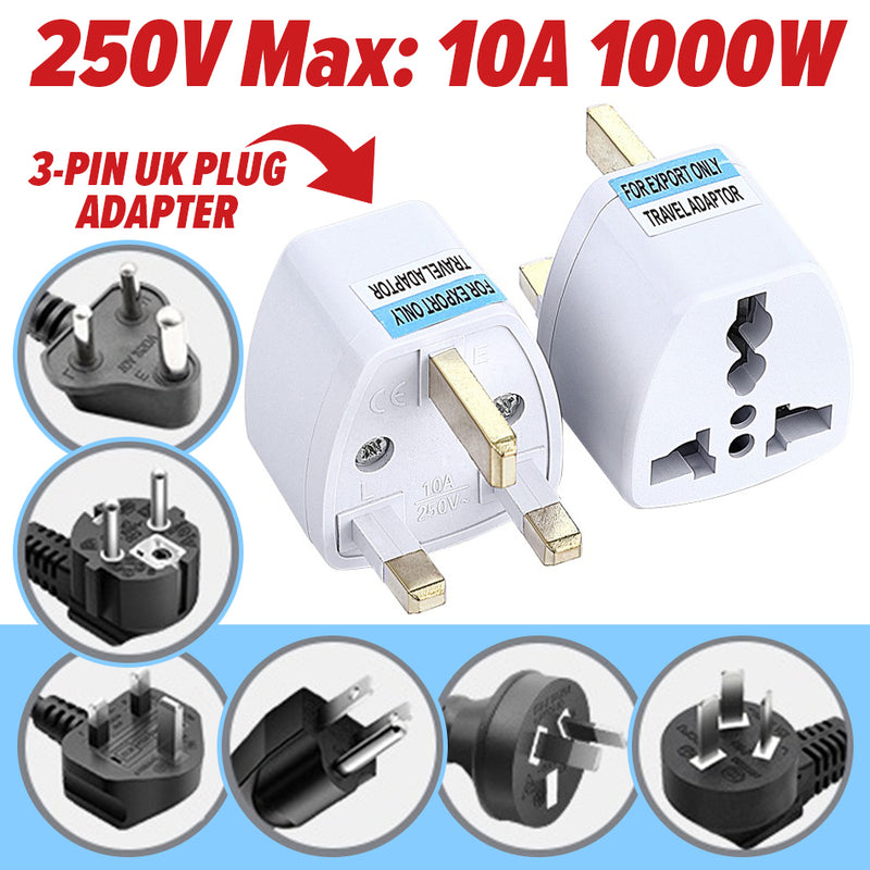 idrop 3-PIN UK Plug Travel Adapter Conversion Socket [ 250V Max : 10A 1000W ]