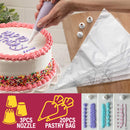 idrop Pastry & Bakery [ 20pcs ] Disposable Decorating Bags and [ 3pcs ] Decorating Nozzles Set Kits / Beg Hiasan Pastri dan Muncung /  糕点和面包店 [ 20 个 ] 一次性装饰袋和 [ 3 个 ] 装饰喷嘴套装