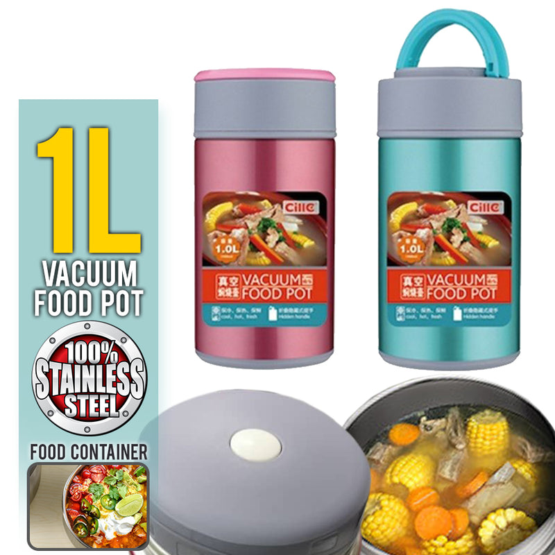 idrop 1L Multipurpose Portable Stainless Steel Vacuum Thermal Lunch Box