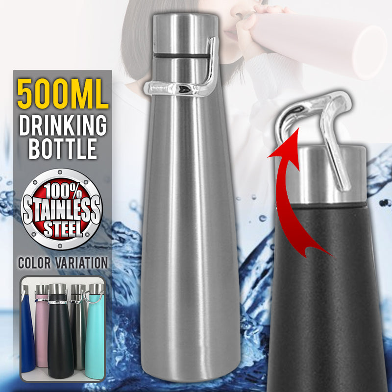 idrop 500ml Stainless Steel Drinking Flask with Handle