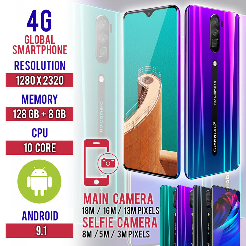 idrop Rino Global 4G Smartphone / 6.3 inch Screen / 10 Core / 8G + 128G / Android 9.1 Smartphone