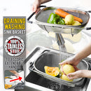 idrop Telescopic Stainless Steel Kitchen Colander Strainer Draining & Washing Basket