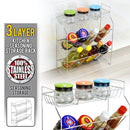 idrop 3 LAYER Stainless Steel Kitchen Seasoning  Bottle Shelf Storage Rack