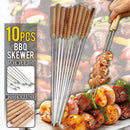 idrop 10pcs Stainless Steel BBQ Skewer Stick Barbecue Rod [ 30cm ]